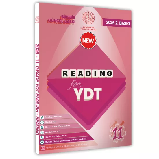 2026 YDT MEBİ İngilizce 11.Sınıf Reading Okuma-Anlama Kitabı Soru Bankası Video Çözümlü BASKI ÜCRETİ