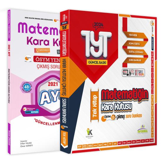 YKS-TYT Matematik TEK Kitap ve AYT Matematik Kara Kutu 2li D. Çözümlü Çıkmış Soru Bankası Set