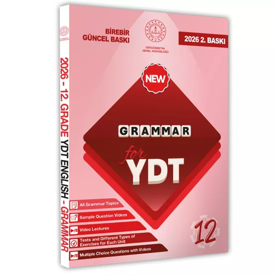 2026 YDT MEBİ İngilizce 12.Sınıf Grammar (Dilin Yapısı) Konu Anlatımı Kitabı BASKI ÜCRETİ