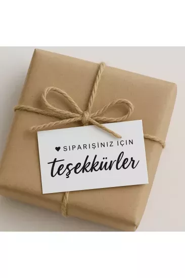 ’’Siparişiniz için teşekkürler’’ Teşekkür Kartı 500 Ad 8x5cm 300 gr Mat Kuşe