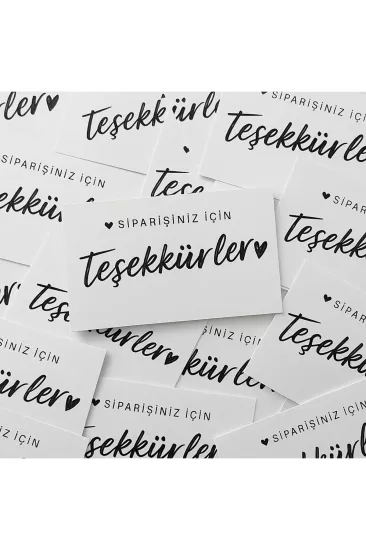 ’’Siparişiniz için teşekkürler’’ Teşekkür Kartı 100 Ad 8x5cm 300 gr Mat Kuşe