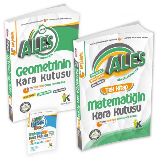 ALES Matematik Tek Kitap ve Geometrinin Kara Kutusu Konu Özetli Dijital Çözümlü Çıkmış Soru Bankası seti