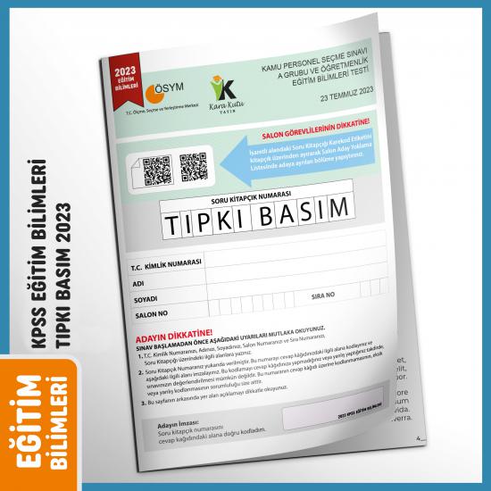 2023 KPSS Eğitim Bilimleri ÖSYM Çıkmış Soru Tıpkı Basım Türkiye Geneli D. Çözümlü Kitapçığı