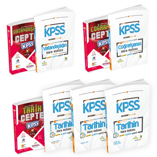 2023 KPSS Tarih 3.cilt-Coğrafya-Vatandaşlık Karakutu-CEPTE 8li Konu- Soru Bankası Paket Seti