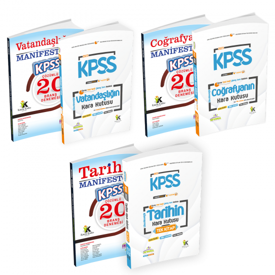 2023 KPSS Tarih TEK-Coğrafya-Vatandaşlık Karakutu-MANİFESTO Branş Deneme-Soru Bankası  6lı Paket Seti