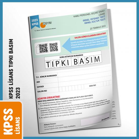 2023 KPSS Lisans GY-GK ÖSYM Çıkmış Soru Tıpkı Basım Türkiye Geneli D.Çözümlü Deneme Sınavı Kitapçığı