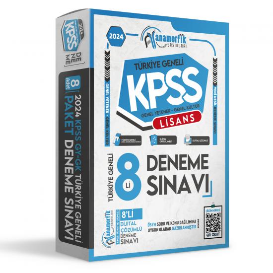 2024 KPSS Lisans GY-GK Anamorfik Yayınları TG Kurumsal 8Li Dijital Çözümlü Paket Deneme Sınavı
