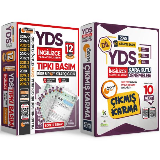 2025 YDS İNGİLİZCE ÖSYM Çıkmış Soru 12li Tıpkı Basım ve Çıkmış Karma 10lu Deneme 2li Set TG Çözümlü
