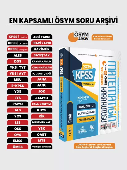 KPSS Matematik Kara Kutu 1.Cilt Konu Özetli Dijital Çözümlü ÖSYM Çıkmış Soru Havuzu Bankası