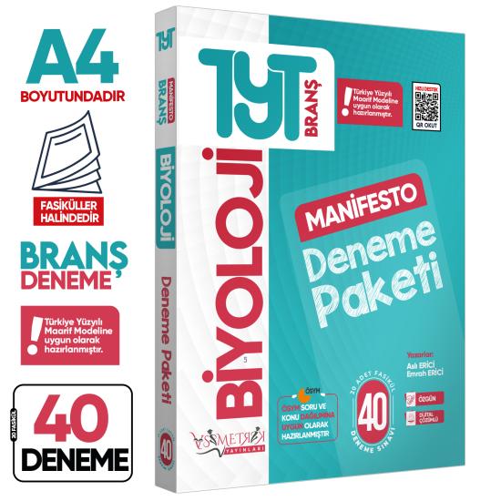 2026 TYT BİYOLOJİ 40lı Manifesto Branş  Deneme PAKETİ Fasikül SETİ Özgün Dijital Çözümlü