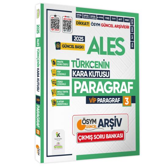 2025 ALES Kara Kutu ÖSYM Çıkmış Soru Bankası SÖZEL 5li ALTIN SET Konu Özetli Video/PDF Çözümlü