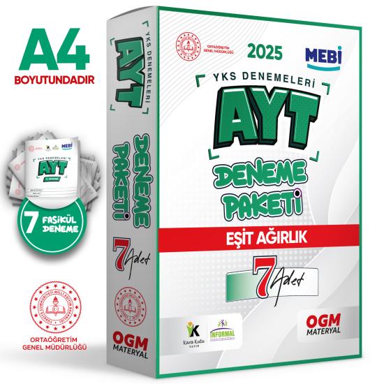 2025 YKS-AYT MEBİ ONLİNE Güncel EŞİT AĞIRLIK (TM) 7li Seri Deneme Fasikül Paketi (A4 Renkli)