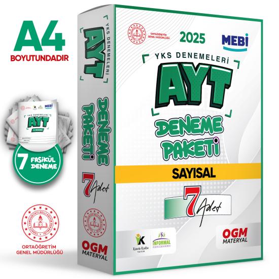 2025 YKS-AYT MEBİ ONLİNE Güncel SAYISAL 7li Seri Deneme Fasikül Paketi (A4 Boyut Renkli)
