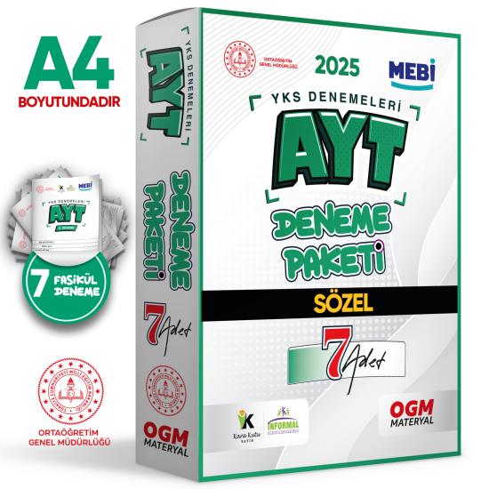 2025 YKS-AYT MEBİ ONLİNE Güncel SÖZEL 7li Seri Deneme Fasikül Paketi (A4 Boyut Renkli)