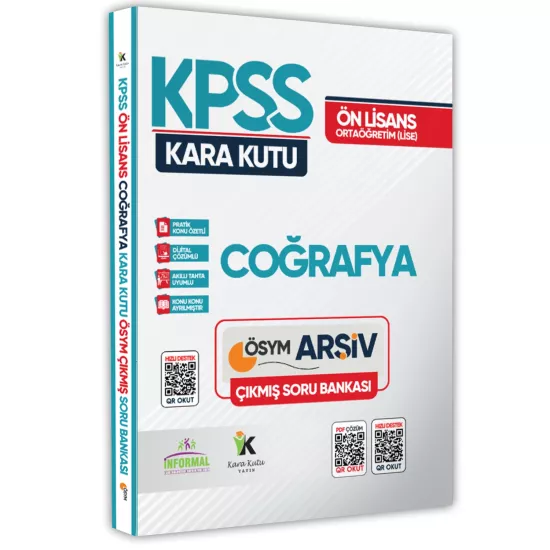 KPSS Ön Lisans Coğrafyanın Kara Kutusu Konu Özetli Dijital Çözümlü ÖSYM Çıkmış Soru Havuzu Bankası