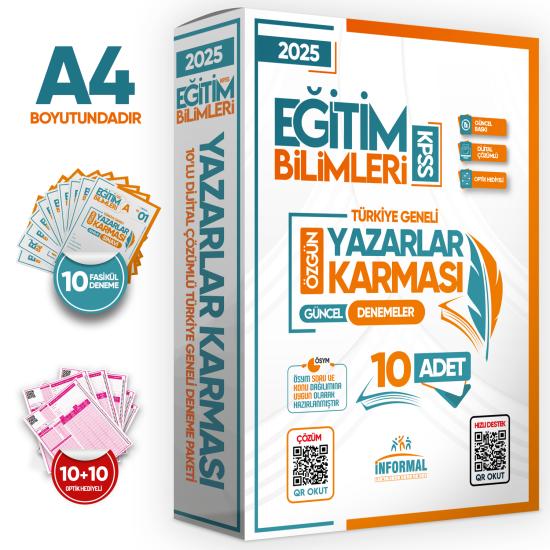 2025 MEB-AGS Eğitim Bilimleri Yazarlar Karması Türkiye Geneli Kurumsal 10lu D. Çözümlü Paket Deneme