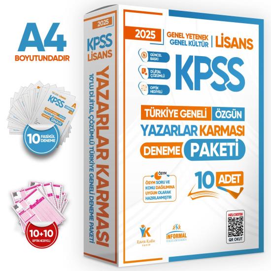 2025 KPSS Lisans GY-GK Yazarlar Karması Türkiye Geneli KURUMSAL 10lu Dijital Çözümlü Deneme Paketi