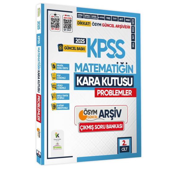 2025 KPSS Matematik Kara Kutu 2. Cilt PROBLEMLER ÖSYM Çıkmış Soru Bankası Video/PDF Çözümlü