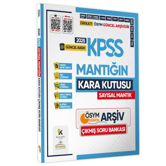 2025 KPSS SAYISAL MANTIK Kara Kutu ÖSYM Çıkmış Soru Havuzu Bankası Konu Özetli Video/PDF Çözümlü