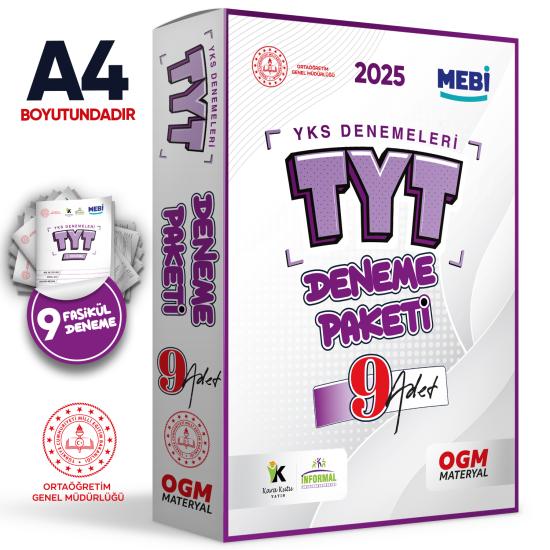 2025 ÖSYM YKS-TYT MEBİ OGM Deneme Paketi Güncel 9lu Fasikül SET (Online Seri Deneme Paketi)