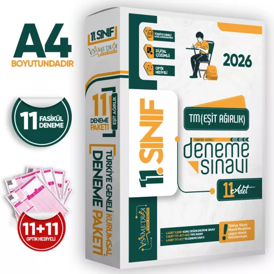 2026 11.Sınıf Eşit Ağırlık(TM) Türkiye Geneli Değerlendirmeli Dijital Çözümlü 11li PAKET DENEME SETİ