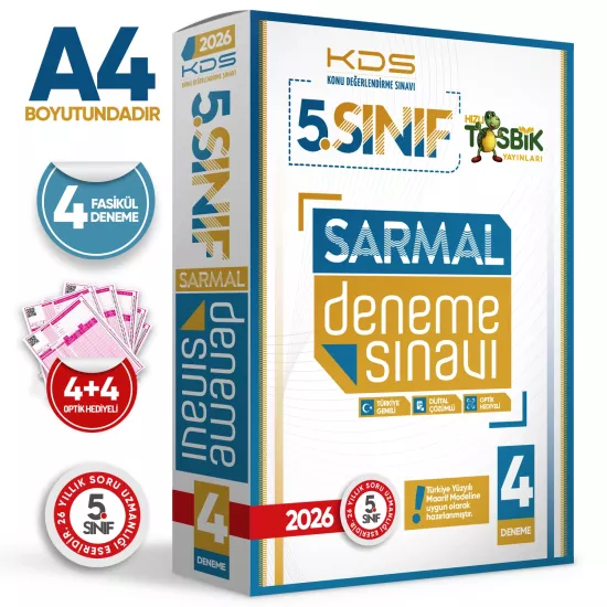 2026 5.Sınıf Yeni Sistem KDS SARMAL Deneme Paketi 4lü Türkiye Geneli D.Çözümlü Hızlı Tosbik Yayın