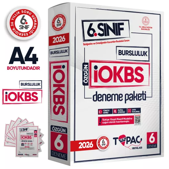 2026 6.sınıf Maarif Modeli İOKBS-Bursluluk 6lı Deneme Sınav Paketi Yeni Sistem Dijital Çözümlü