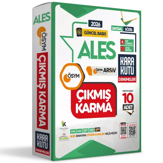 2026 ALES Sayısal-Sözel-TM ÖSYM Çıkmış Karma Kara Kutu 10lu Deneme Paketi Türkiye Geneli D. Çözümlü