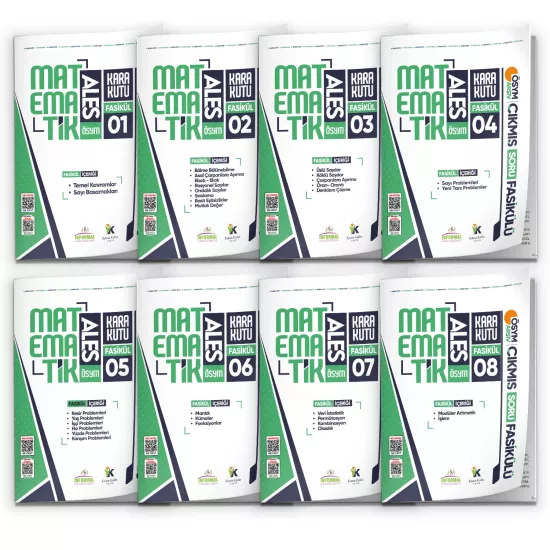 2026 ALES MATEMATİK Kara Kutu 8li Fasikül SETİ ÖSYM Çıkmış Soru Bankası Çözümlü Modüler PAKET