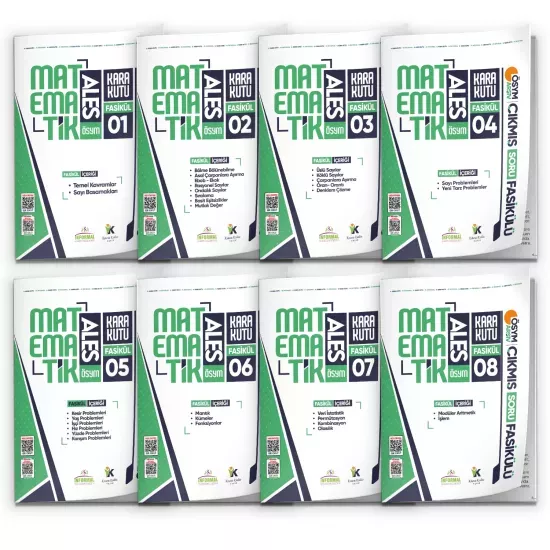 2026 ALES MATEMATİK Kara Kutu 8li Fasikül SETİ ÖSYM Çıkmış Soru Bankası Çözümlü Modüler PAKET