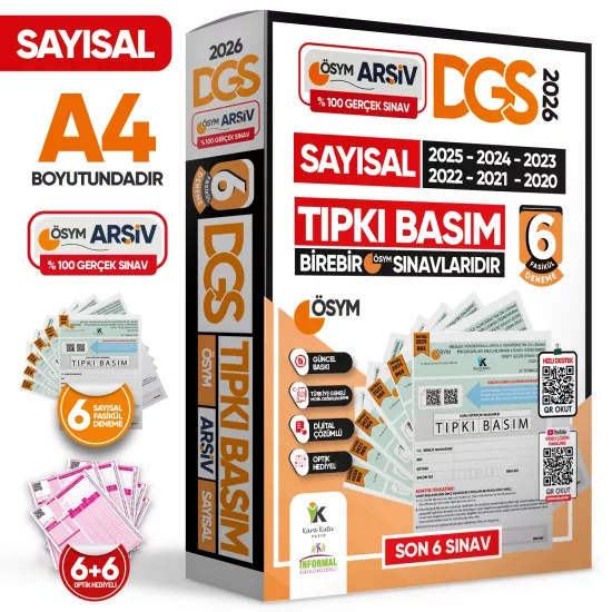 2026 DGS SAYISAL (SAY) ÖSYM Çıkmış Soru Tıpkı Basım 6lI Deneme TÜRKİYE GENELİ  Dijital Çözümlü