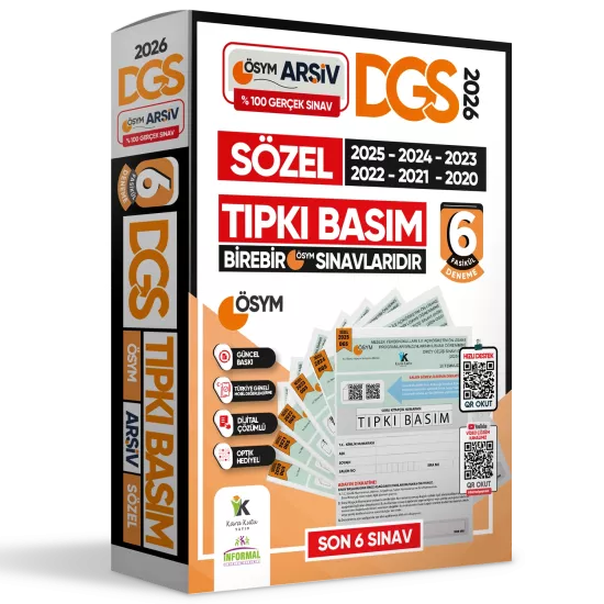 2026 DGS SÖZEL (SÖZ) ÖSYM Çıkmış Soru Tıpkı Basım 6lı Deneme Kitapçığı Türkiye Geneli Çözümlü