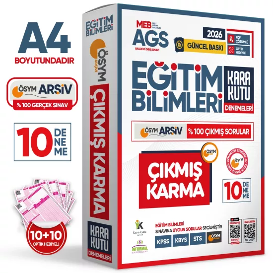 2026 MEB-AGS Eğitim Bilimleri ÖSYM Çıkmış Soru Karma Kara Kutu 10lu Deneme Paketi Türkiye Geneli