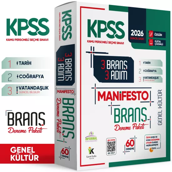 2026 KPSS Genel Kültür 3 Adım 3lü Manifesto Dijital Çözümlü Branş Deneme Seti