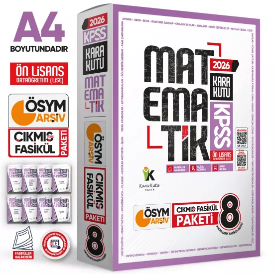 2026 KPSS Önlisans MATEMATİK Kara Kutu 8li Fasikül SETİ ÖSYM Çıkmış Soru Bankası Çözümlü Modül PAKET