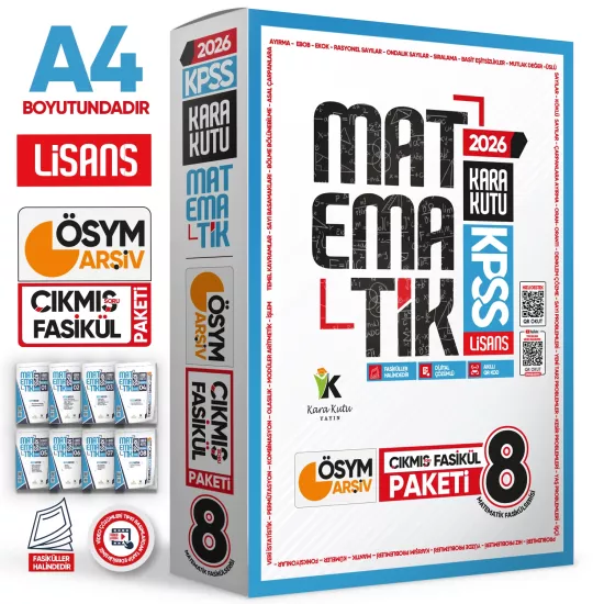 2026 KPSS MATEMATİK Kara Kutu 8li Fasikül SETİ ÖSYM Çıkmış Soru Bankası Çözümlü Modülü PAKET