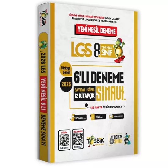 2026 8. Sınıf Yeni Sistem LGS 6lı TÜM YIL Deneme Paketi Dijital Çözümlü Hızlı Tosbik Yayınları