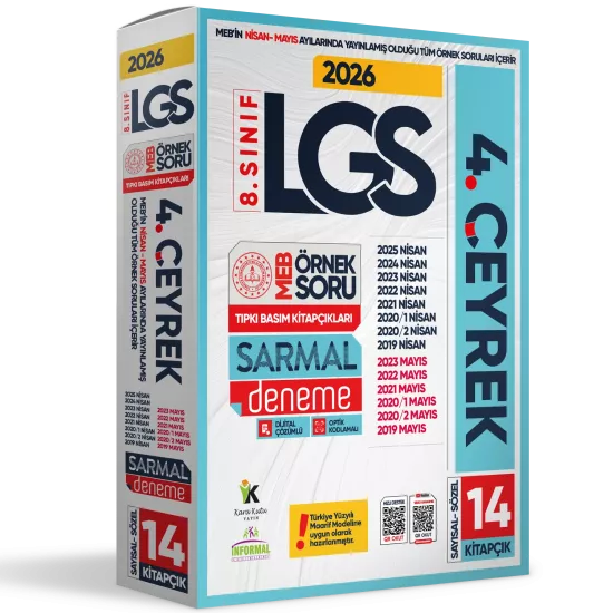 2026 8.Sınıf LGS Son 4.ÇEYREK Nisan-Mayıs Ayı MEB Örnek Soru Tıpkı Basım Sarmal Deneme Paketi Çözüm