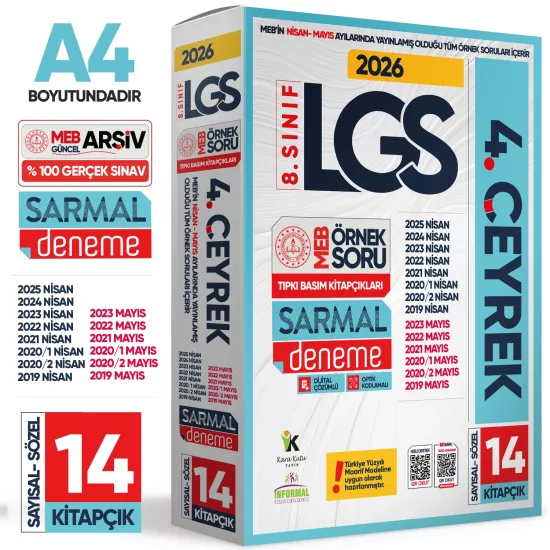 2026 8.Sınıf LGS Son 4.ÇEYREK Nisan-Mayıs Ayı MEB Örnek Soru Tıpkı Basım Sarmal Deneme Paketi Çözüm