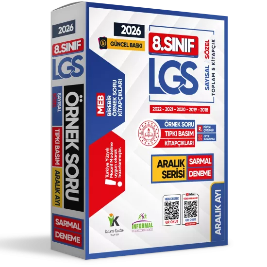 2026 8.Sınıf LGS Aralık Ayı MEB Örnek Soru Tıpkı Basım 5li Sarmal Deneme Paketi Dijital Çözümlü