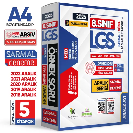 2026 8.Sınıf LGS Aralık Ayı MEB Örnek Soru Tıpkı Basım 5li Sarmal Deneme Paketi Dijital Çözümlü