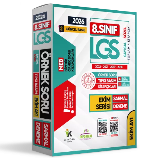 2026 8.Sınıf LGS Ekim Ayı MEB Örnek Soru Tıpkı Basım 4lü Sarmal Deneme Paketi Dijital Çözümlü