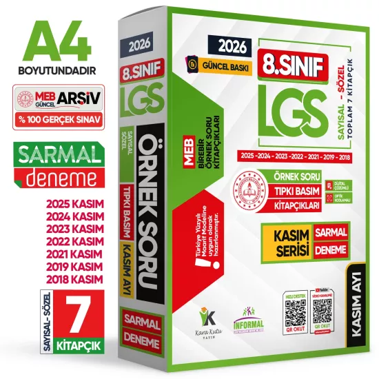 2026 8.Sınıf LGS Kasım Ayı MEB Örnek Soru Tıpkı Basım 7li Sarmal Deneme Paketi Dijital Çözümlü