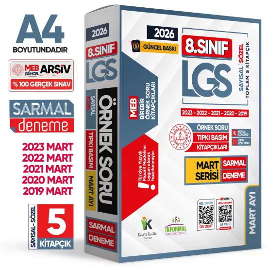 2026 8.Sınıf LGS Mart Ayı MEB Örnek Soru Tıpkı Basım 5li Sarmal Deneme Paketi Dijital Çözümlü