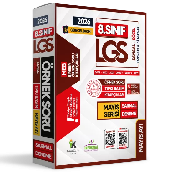 2026 8.Sınıf LGS Mayıs Ayı MEB Örnek Soru Tıpkı Basım 6lı Sarmal Deneme Paketi Dijital Çözümlü