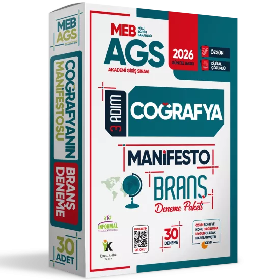 2026 MEB AGS 3 Adım Coğrafya Manifesto Branş Deneme Paketi 30lu Fasikül Seti Özgün Dijital Çözümlü