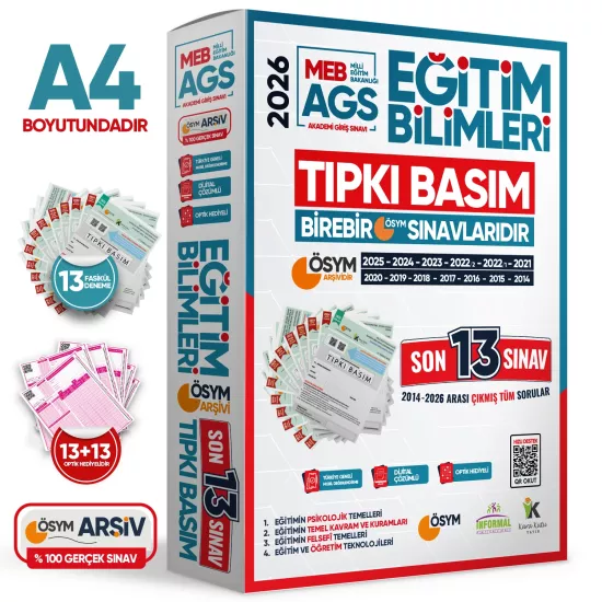 2026 MEB-AGS Tıpkı Basım & Eğitim Bilimleri Yazarlar Karması Türkiye Geneli D. Çözümlü Deneme Paketi