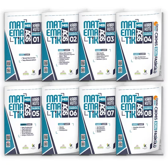 2026 MEB AGS MATEMATİK Kara Kutu 8li Fasikül SETİ ÖSYM Çıkmış Soru Bankası Çözümlü Modüler PAKET