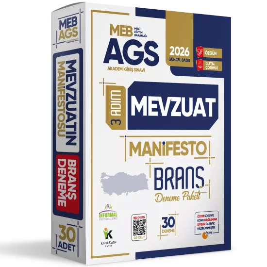 2026 MEB AGS 3 Adım MEVZUAT Manifesto Branş Deneme Paketi 30lu Fasikül Seti Özgün Dijital Çözümlü