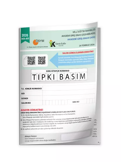 2026 MEB AGS ÖSYM Çıkmış Soru Tıpkı Basım Kitapçığı Çözümlü Türkiye Geneli Deneme
